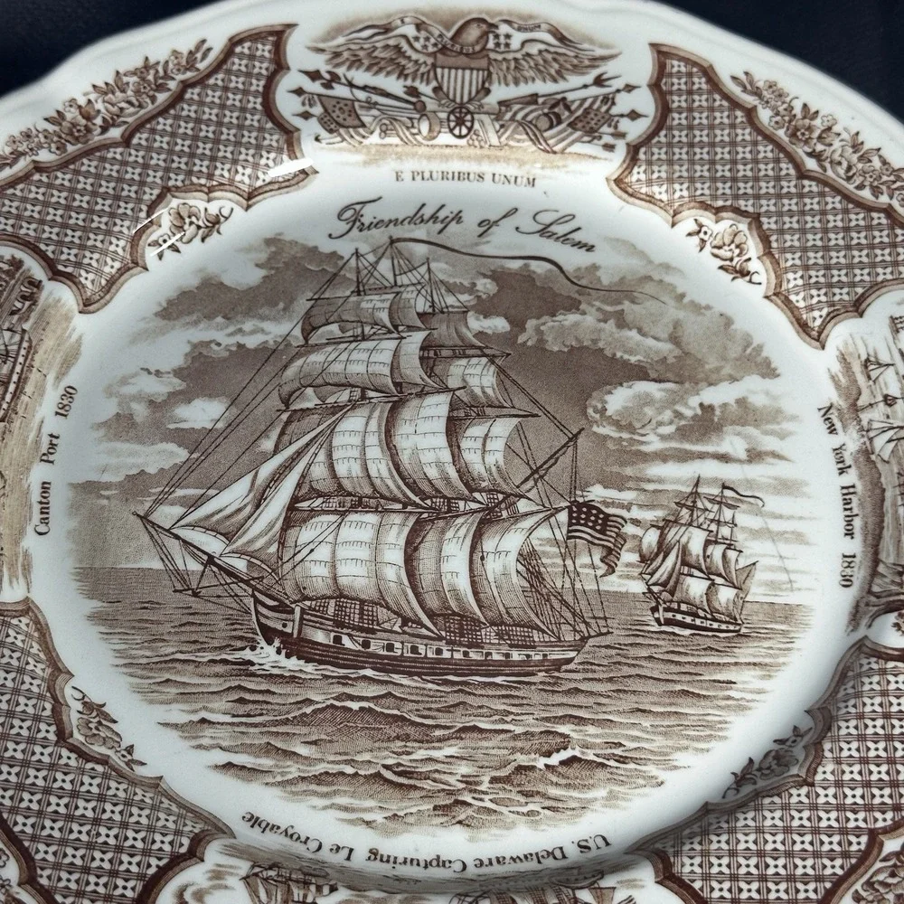 Alfred Meakin Collector Plate FAIR WINDS The Friendship of Salem‎ Vtg